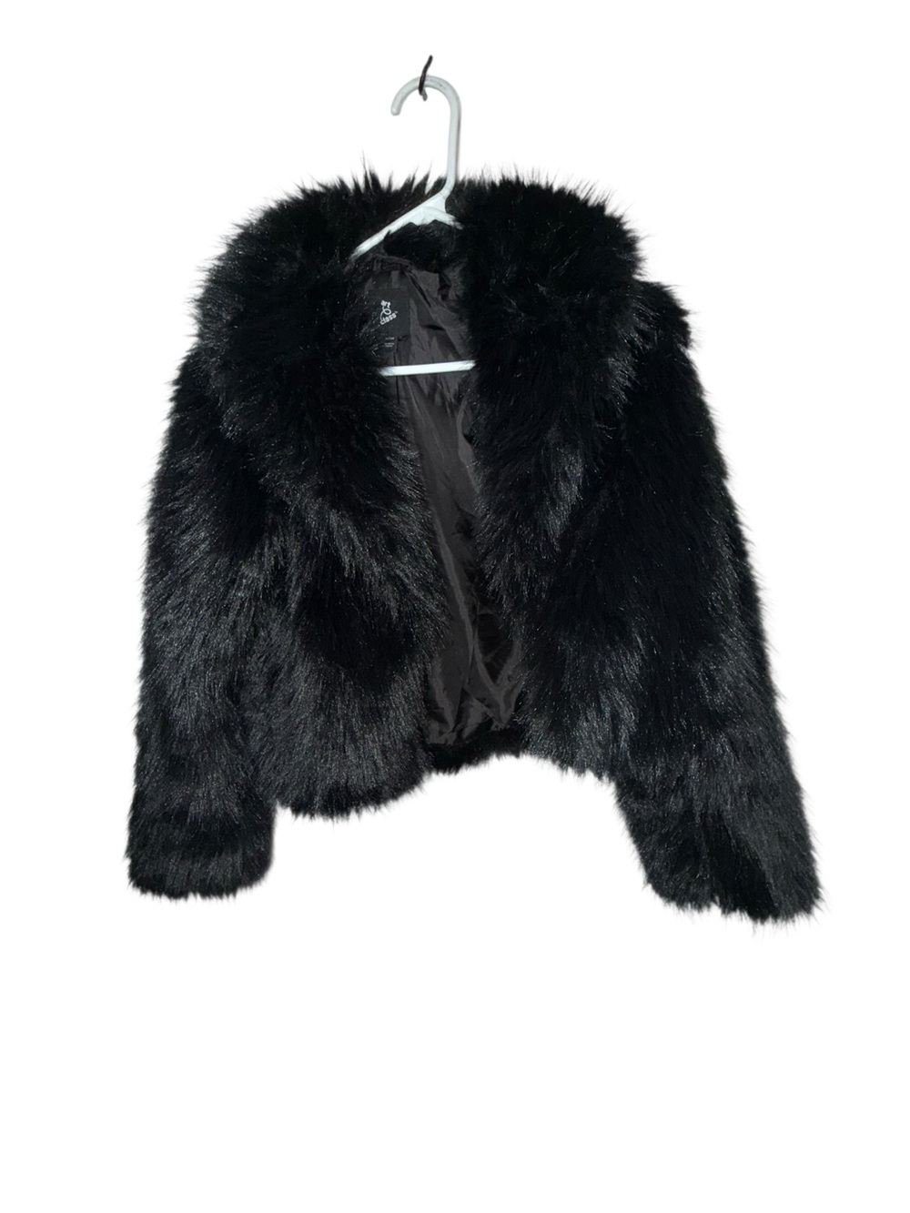 art class Black Faux Fur Cropped Coat